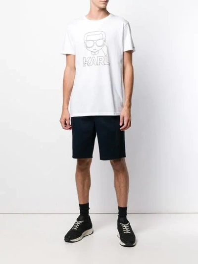 Shop Karl Lagerfeld Ikonik Karl Outline T-shirt In White