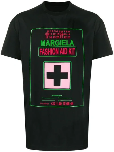 Shop Maison Margiela Logo Patch T-shirt In Black