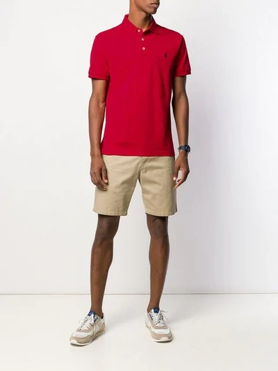 Shop Polo Ralph Lauren Embroidered Logo Polo Shirt In Red