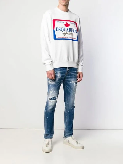 Shop Dsquared2 Superior Sweatshirt In White