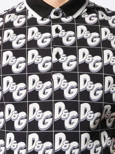 Shop Dolce & Gabbana Dg Logo Polo Shirt In Black
