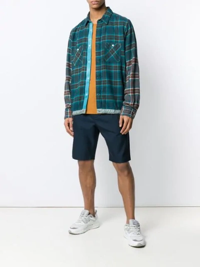 Shop Sacai Belted Chino Shorts In Blue