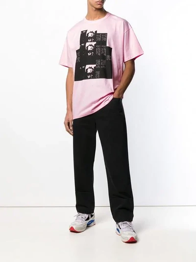 Shop Raf Simons Photo Print T-shirt In Pink