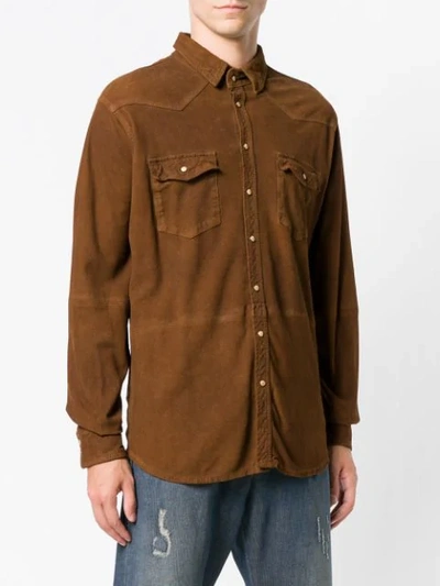 Shop Eleventy Fitted Button Shirt - Brown