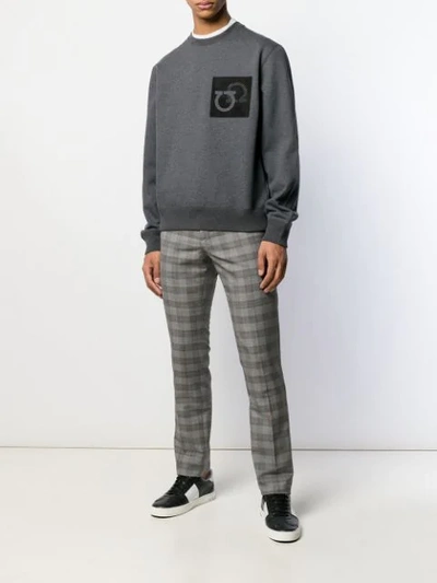 Shop Ferragamo Gancini Patch Sweatshirt In Grey