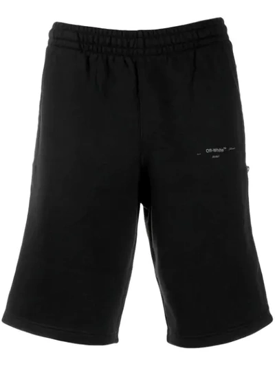 Shop Off-white Logo Print Bermuda Shorts In Black