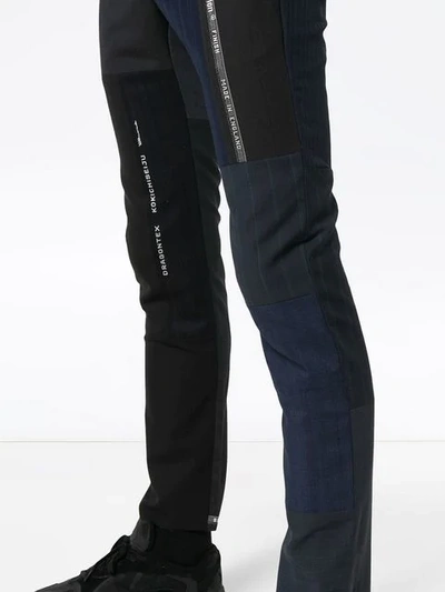 Shop Children Of The Discordance Patchwork Tapered Trousers In Blue