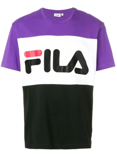 Shop Fila Colour Block T-shirt In Black