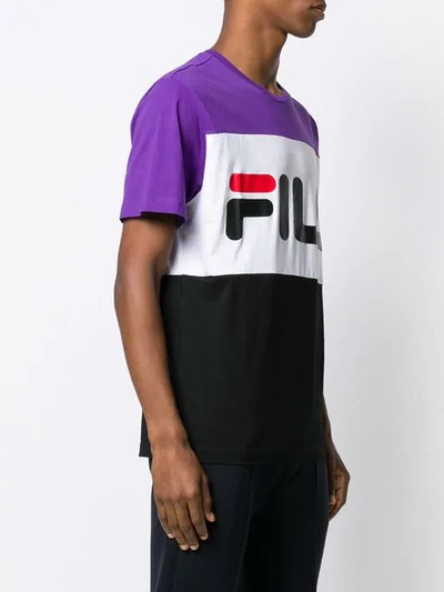 Shop Fila Colour Block T-shirt In Black