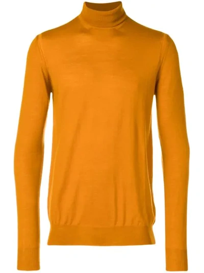Shop Paolo Pecora Turtle-neck Fitted Sweater - Orange