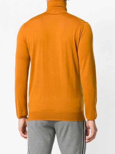 Shop Paolo Pecora Turtle-neck Fitted Sweater - Orange