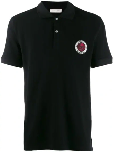 Shop Alexander Mcqueen Logo Patch Polo Shirt In Black