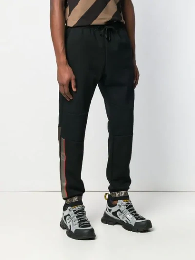 Shop Fendi Double F Track Pants In Black
