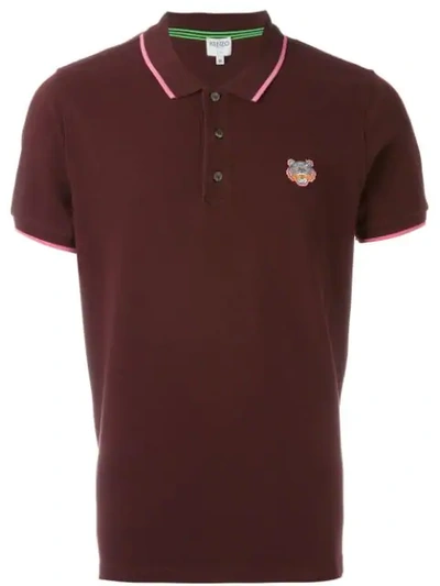 Shop Kenzo Tiger Polo Shirt In Pink