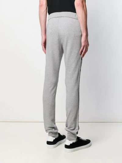 Shop Balmain Side Panelled Track Pants In Grey