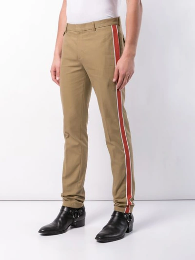 Shop Givenchy Stripe Detailed Trousers In Neutrals