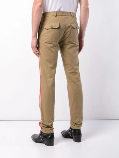 Shop Givenchy Stripe Detailed Trousers In Neutrals