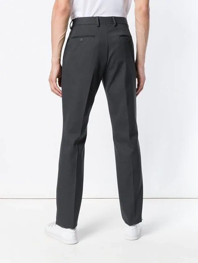 Shop Fendi Mid-rise Tailored Trousers In Grey