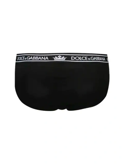 Shop Dolce & Gabbana Logo Fitted Briefs In Black
