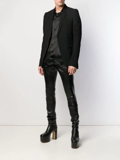 Shop Rick Owens Skinny Leather Trousers In Black