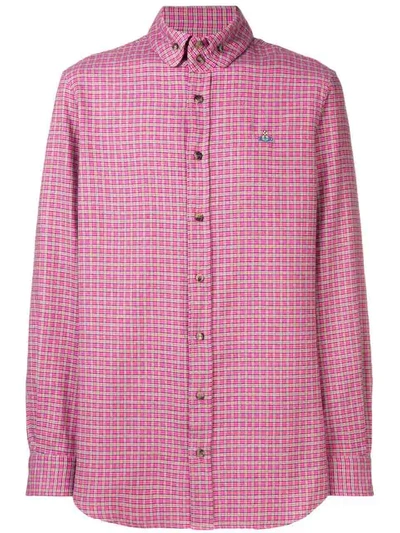 Shop Vivienne Westwood Check Long-sleeved Shirt In Pink