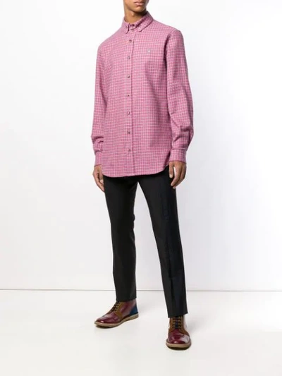 Shop Vivienne Westwood Check Long-sleeved Shirt In Pink