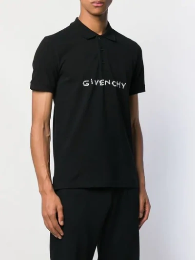Shop Givenchy Logo Print Logo Shirt In Black