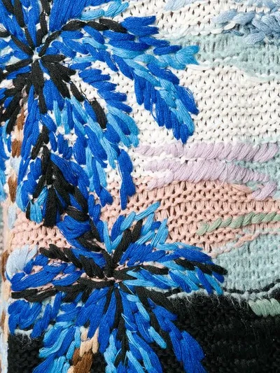 Shop Valentino Tropical Jacquard-knit Jumper In Blue