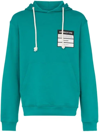 Shop Maison Margiela Stereotype Cotton Hoodie In Green
