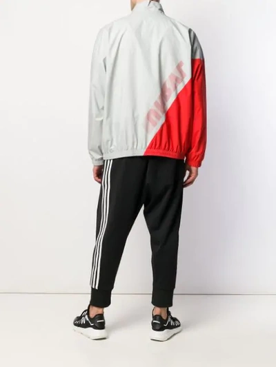 Ben Taverniti Unravel Project Unravel Grey And Red Cotton Motion Windbreaker Jacket In Grey