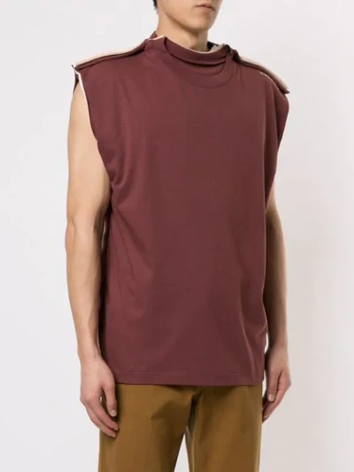 Y / PROJECT LAYERED TANK TOP - 棕色