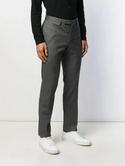 Shop Incotex Micro-check Suit Trousers In Grey