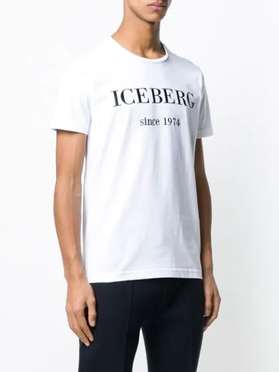 Shop Iceberg Embroidered Logo T-shirt In White