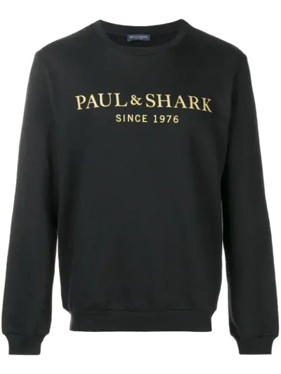 Shop Paul & Shark Sweatshirt Mit Logo-print In Black