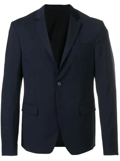 Shop Prada Travel Blazer Jacket In Blue