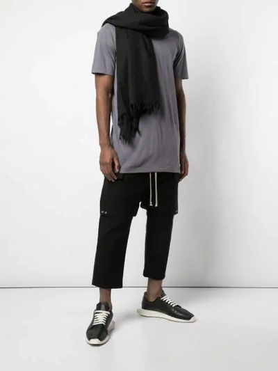 Shop Rick Owens Cropped Track Pants In Black