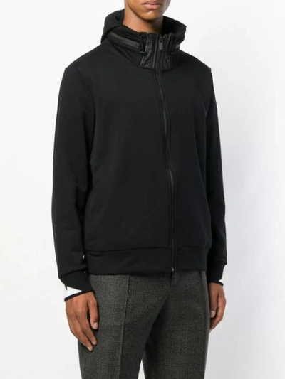 Shop Fendi Concealed Hooded Cardigan In Black