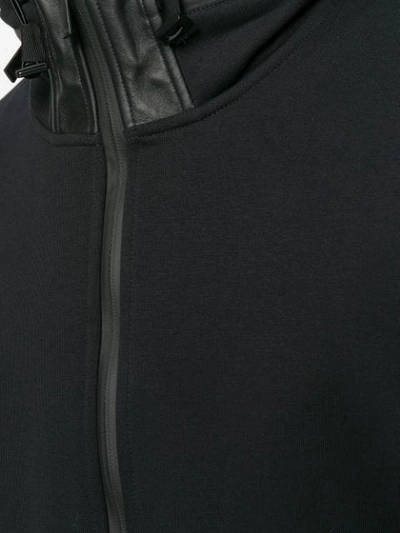 Shop Fendi Concealed Hooded Cardigan In Black