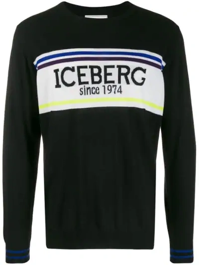 Shop Iceberg Logo Sweater In Black