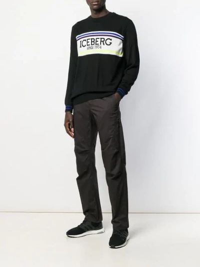 Shop Iceberg Logo Sweater In Black