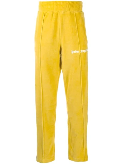 Shop Palm Angels Striped Side Track Pants In Yellow