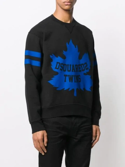 Shop Dsquared2 Twins Logo Sweatshirt In Black