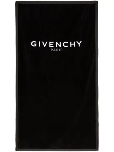 Shop Givenchy Lettered Logo Towel In Black