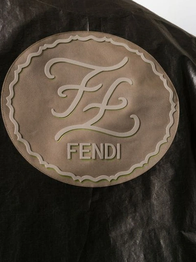 Shop Fendi Pull-out Hood Oversized Wind Breaker Jacket In Brown