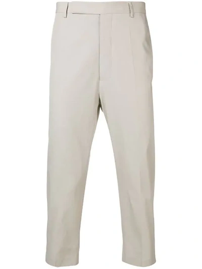 Shop Rick Owens Cropped Trousers In Neutrals