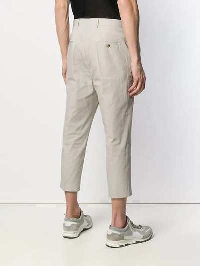 Shop Rick Owens Cropped Trousers In Neutrals