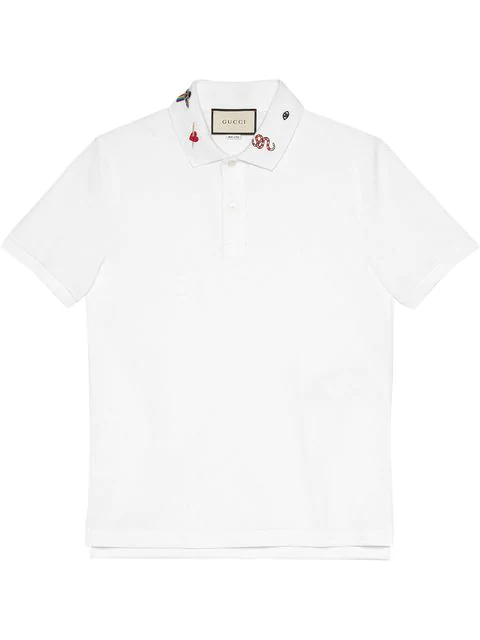 gucci cotton polo with embroideries