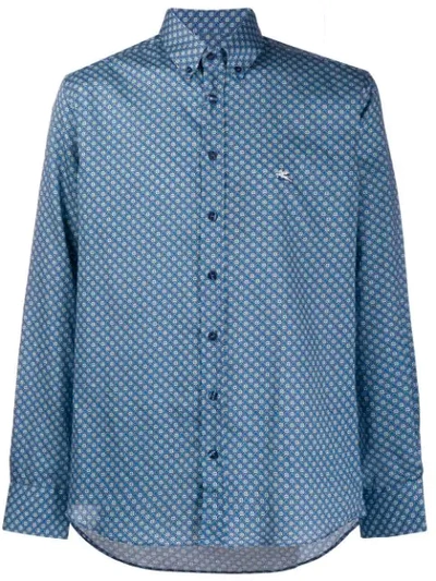 Shop Etro Mosaic-printed Shirt In Blue
