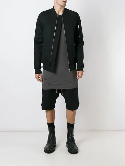 Shop Rick Owens Classic Bomber Jacket In Black