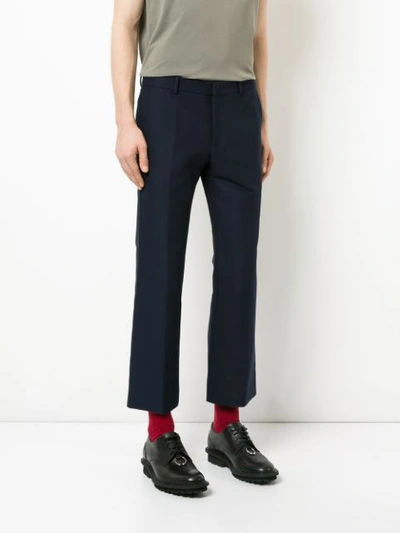 Shop N°21 Cropped Regular Trousers In Blue